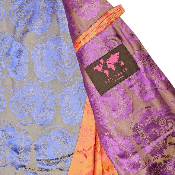 Ted Baker London Linen Silk Plaid 2 Button Spring Lovely Whistler Men Jacket 42R - Picture 6 of 11